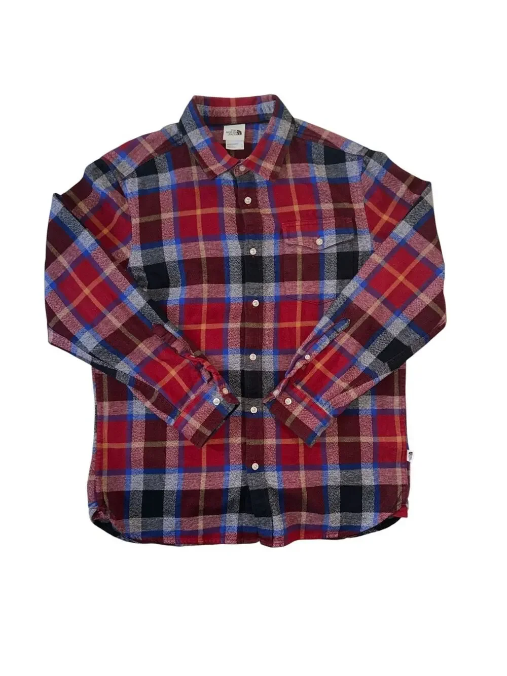 The North Face Men's Flannel Button Down Large Plaid Red